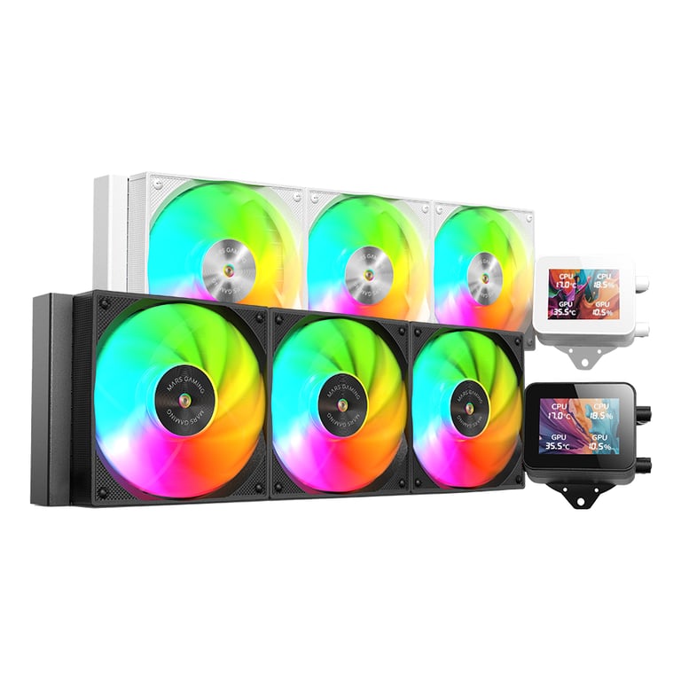 Mars Gaming MLVISION360 système de refroidissement d'ordinateur Processeur Refroidisseur de liquide tout en un 12 cm Neuf - vue 7