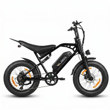Bicicleta eléctrica todoterreno ESKUTE V202, batería de larga duración de 48 V y 20,8 Ah, doble suspensión - negra