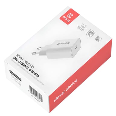 Chargeur Secteur USB-C 20W Compatible Power Delivery Compact Blanc