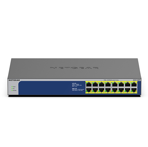 Commutateur NETGEAR GS516PP 16 ports non géré PoE+ - vue 2