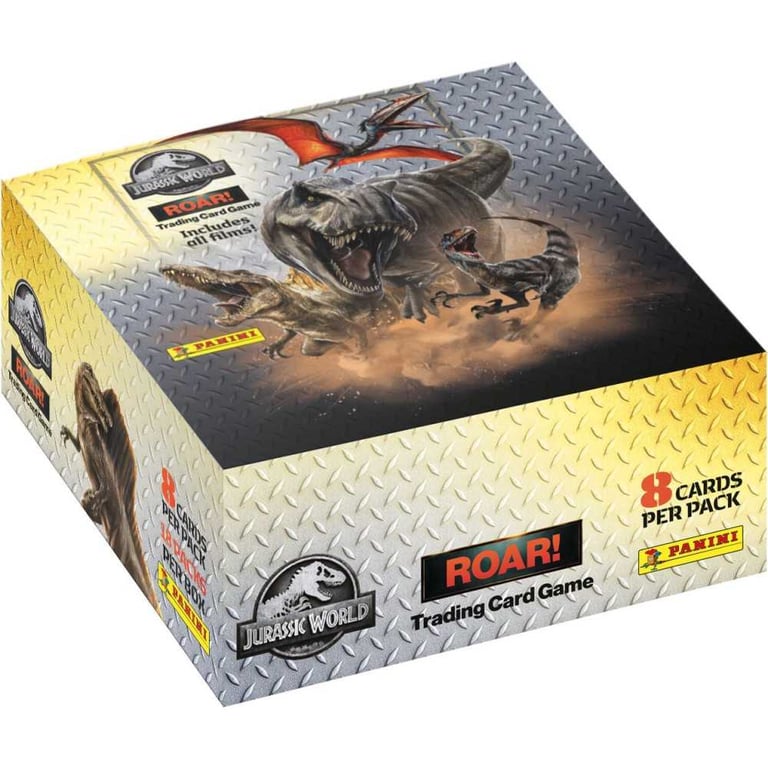 Boîte de 18 Pochettes PANINI JURASSIC WORLD 4 TCG – 144 Cartes + Carte Édition Limitée n°2