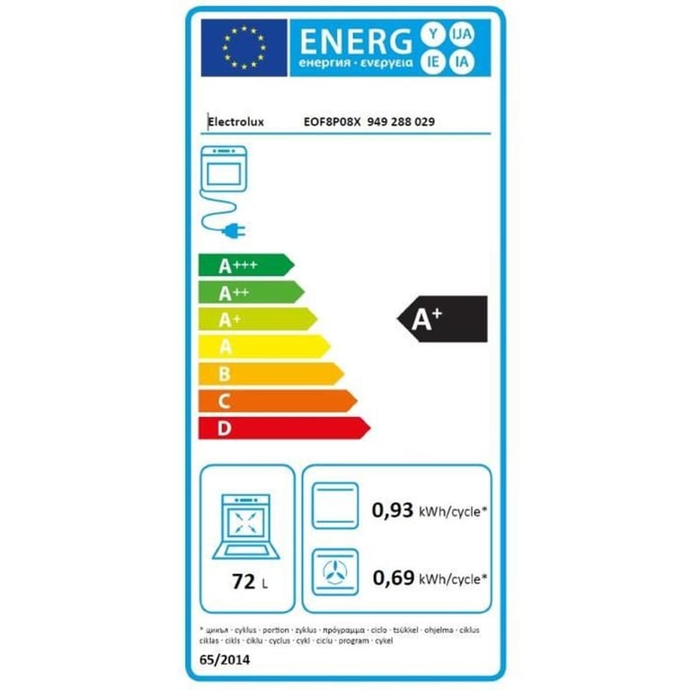 Four Encastrable Electrolux EOF8P08X – Pyrolyse, Chaleur Tournante Pulsée, 72L - vue 4