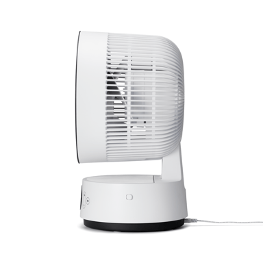 MeacoFan Sefte® 8'', ventilador portátil con batería reemplazable, uso interior/exterior, silencioso, 12 velocidades, modo ECO inteligente, blanco compacto