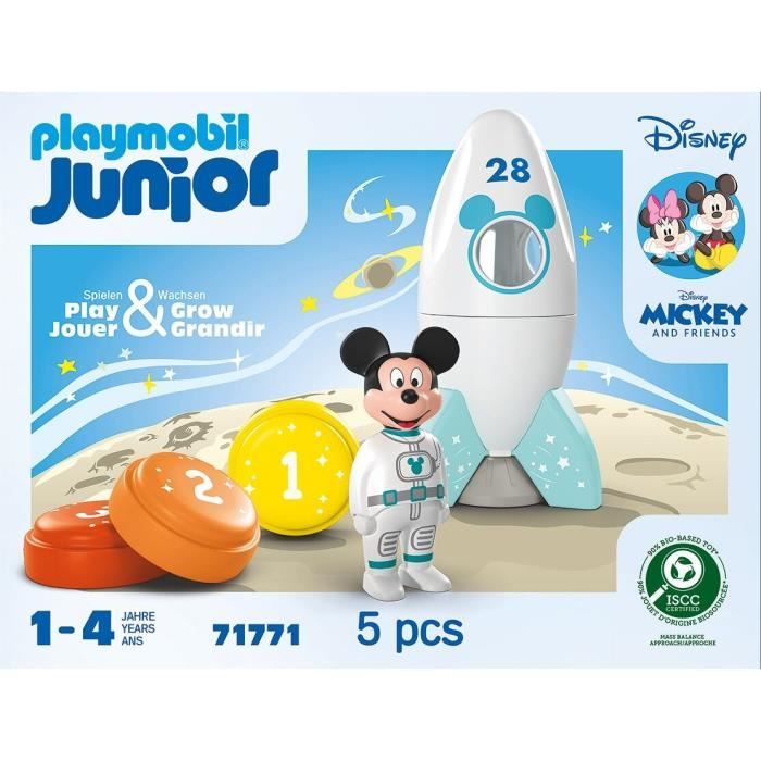 PLAYMOBIL Junior 71771 Mickey astronaute avec sa fusée Disney 5 pièces Dès - vue 4