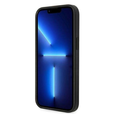 Funda Karl Lagerfeld para iPhone 14 Plus 6.7'' Funda rígida plateada Saffiano Karl`s Head Patch