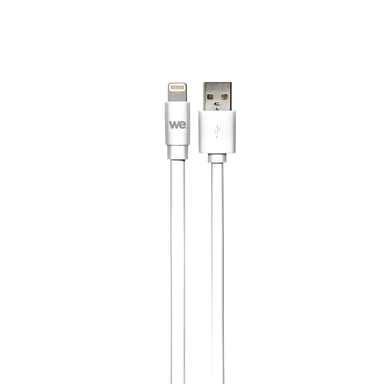 WE Silicona Plana USB a Lightning Cable 1m Compatible con iPhone Se 2020 11 Pro Max XR X XS Max 8 Plus 7 Plus 6S Plus 6 5S 5 iPad - Blanco