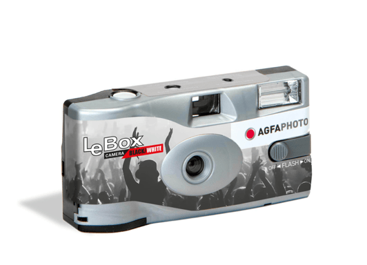 AGFA PHOTO 601020 - Appareil Photo Jetable LeBox Flash, 27 photos, Objectif Optique 31 mm - Gris