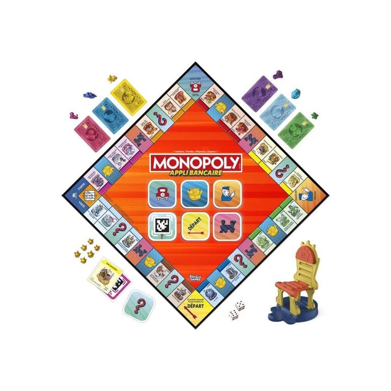 Monopoly Appli bancaire jeu de plateau avec appli pour appareil type smartphone dès - vue 6