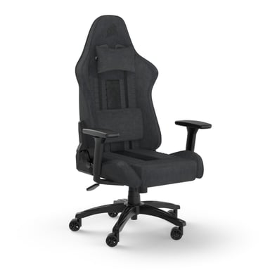 CORSAIR - Sedia da ufficio - Poltrona da gioco - TC100 RELAXED - Tessuto - Ergonomica - Braccioli regolabili - Nero/Grigio - (CF-901005)