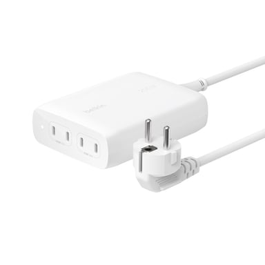 Belkin Cargador de red de 4 puertos USB-C GAN 200 W PD y PPS con indicador LED Blanco