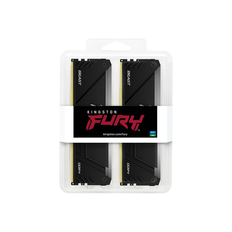 Kingston Technology FURY Beast 64GB 3200MT/s DDR4 CL16 DIMM (Kits de 2) RGB - Neuf