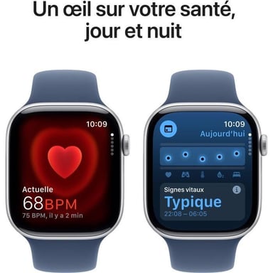 Apple Watch Series 10 OLED 46 mm Numérique 416 x 496 pixels Écran tactile 4G Argent Wifi GPS (satellite)