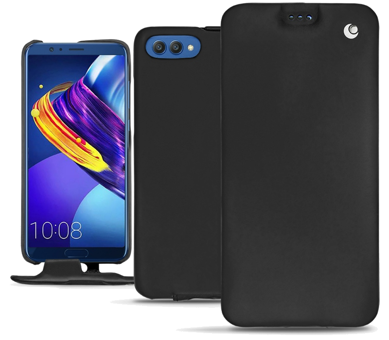 Housse cuir Huawei Honor View 10 - Rabat verticalNoir