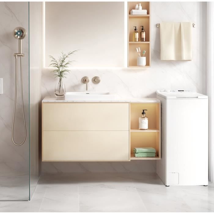 Lave linge top CONTINENTAL EDISON CELL712TW 7 kg Induction 40 cm 1200 trsmin - vue 4