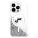 Custodia Karl Lagerfeld per iPhone 16 Plus 6.7'' Liquid Glitter custodia rigida trasparente Karl&Choupette Head Magsafe