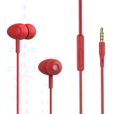 Auricolari in-ear cablati Tellur Basic Gamma con microfono, rosso