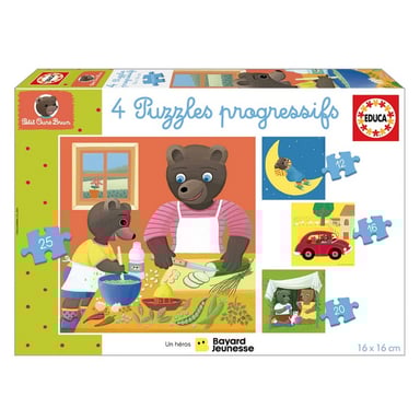 Puzzle progressivo dell'Orso Bruno - da 12 a 25 pezzi per bambini