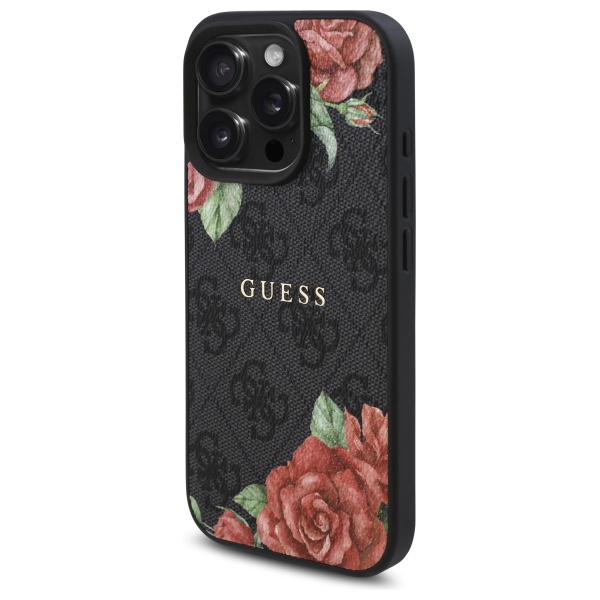Coque pour iPhone 16 Pro Max Guess Hardcase 4G Flower Print Flower Print MagSafe GUHMP16XP4ROPEMCP - vue 2