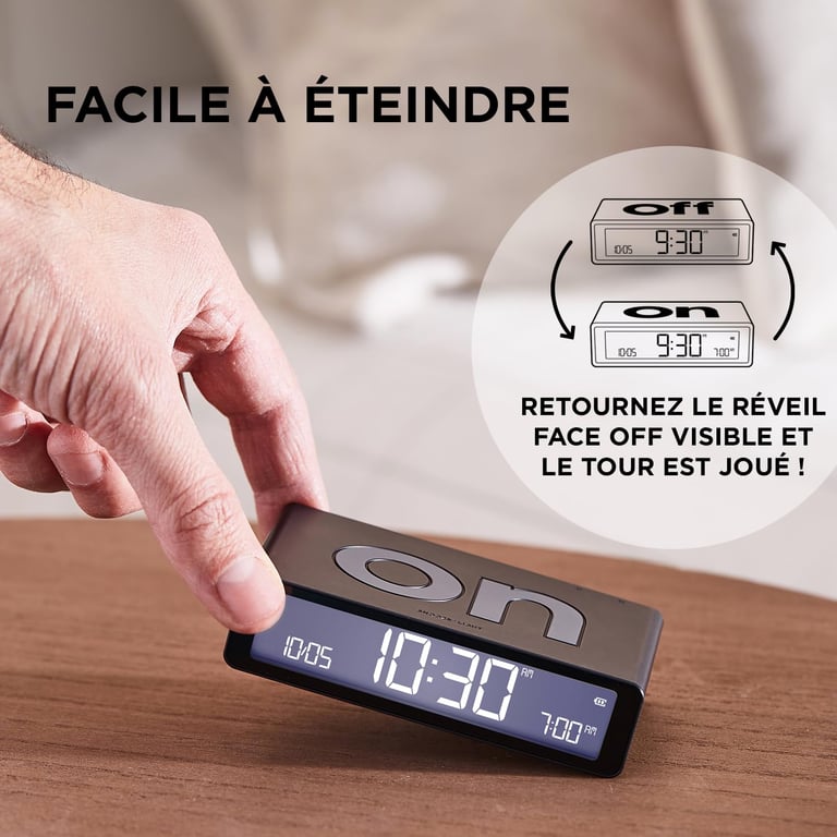Radio Réveil Lexon Flip Classic LR157 – Écran LCD Réversible, Autonomie 6 Mois - vue 8