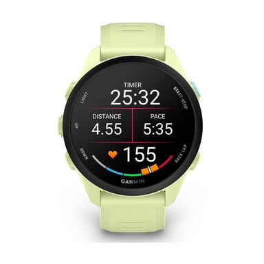 Garmin Forerunner 70 - Reloj GPS de running AMOLED 1,2'' Táctil Pulsera amarillo limón Negro 5 ATM