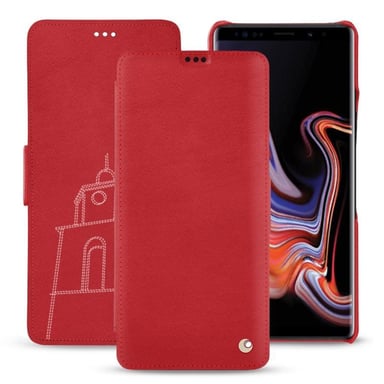 Housse cuir Samsung Galaxy Note9 -  - Rouge - Cuir lisse premium