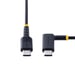 StarTech.com Cable 30cm USB C Acodado - en Ángulo Recto - PD 60W - 3A - Cable USB-C de Carga Rápida - de Alta Resistencia - USB 2.0 Tipo C - Fibra de