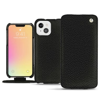 Housse cuir Apple iPhone 13 -  - Noir - Cuir grainé