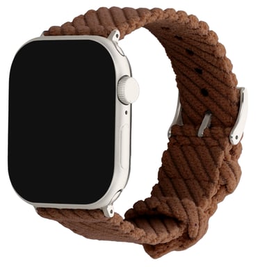 imoshion Bracelet en velours côtelé pour Apple Watch | 44/45/46/49 mm - Marron