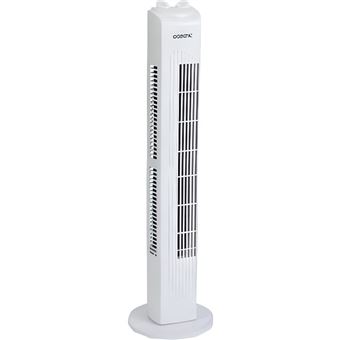 Oceanic Ventilateur colonne Blanc 45 W - Hauteur 78 cm - 3 vitesses - Oscillant - Minuterie