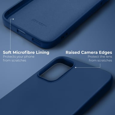 Estilo de vida Moozy. Funda diseñada para Samsung S20 FE, Midnight Blue - Carcasa de silicona líquida con acabado mate y suave forro de microfibra.