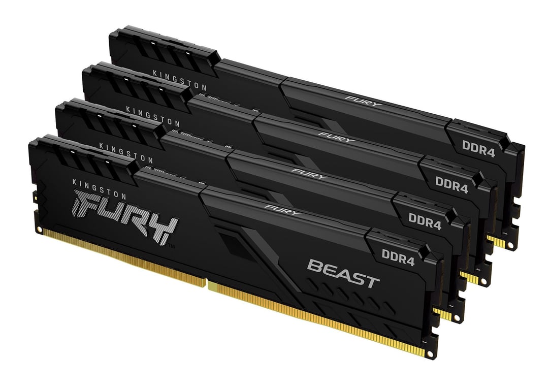Kingston Technology FURY Beast 128Go 3200MT/s DDR4 CL16 DIMM (Kit de 4) Black - Neuf