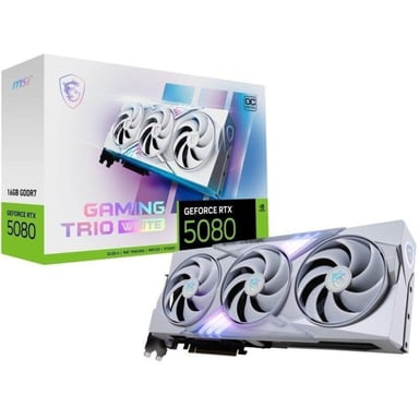 MSI GAMING GEFORCE RTX 5080 16G TRIO OC WHITE carte graphique NVIDIA 16 Go GDDR7