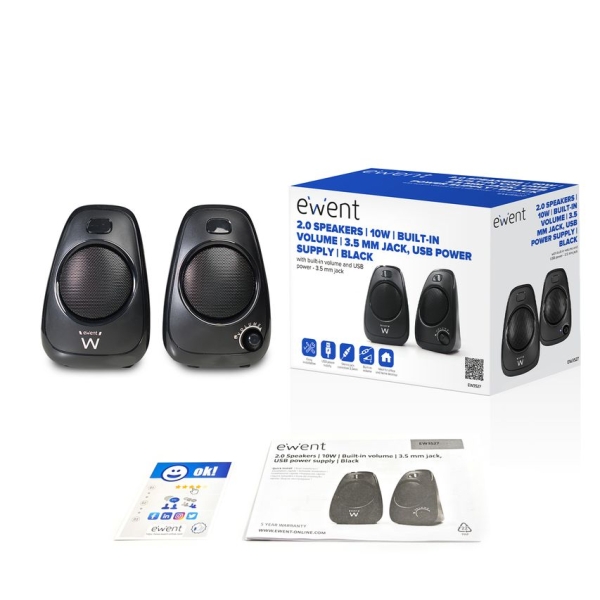 Haut-Parleur Ewent EW3527 – Enceintes 2.0 Avec Fil 10 W - vue 2