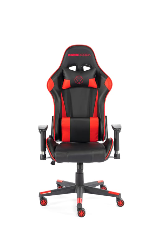 MOMO DESIGN Momodesign MD-GC005A-KR Siège de Jeu Noir, Finition Rouge