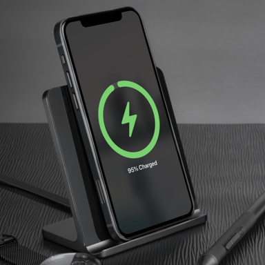 Base di ricarica wireless in alluminio ultrasottile (ricarica rapida da 10 W), Jet Black