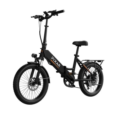 VéLo Électrique PIXAR Rusher | Vitesse Max 25 km/h | Autonomie 30 km | Moteur 250W | Batterie 48V 12.8Ah | Pneus 20 Pouces | Noir