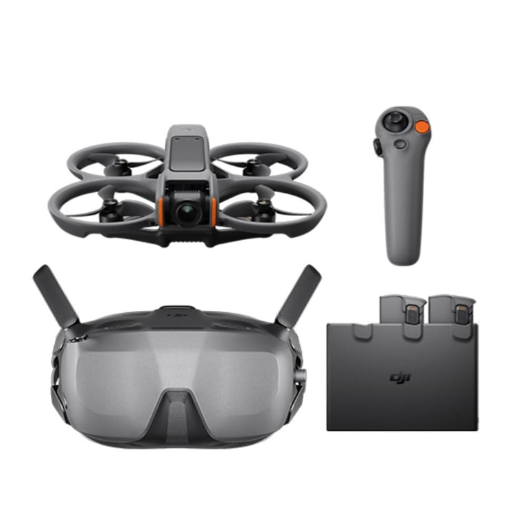 Drone DJI Avata 2 Fly Smart Combo FPV 4K HDR 60 ips RC Motion 3 Goggles N3 3 batteries Gris Anthracite - Neuf