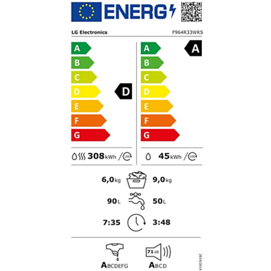 Lave linge séchant Lg F964R33WRS