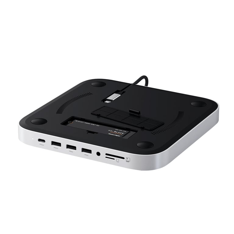 Hub USB-C Multiports avec Emplacement SSD NVMe et Fonction Support pour Mac Mini Argent - Neuf