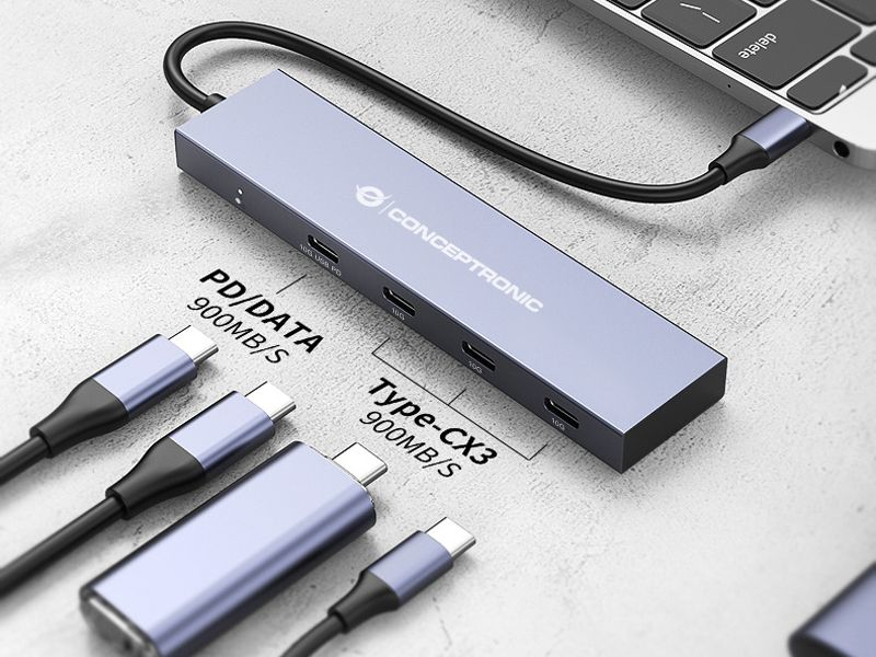 Conceptronic DONN07B station d'accueil USB 3.2 Gen 1 3.1 Gen 1 Type C Neuf - vue 2