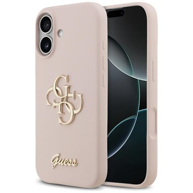 Custodia Guess Silicone Big 4G Script per iPhone 17, rosa
