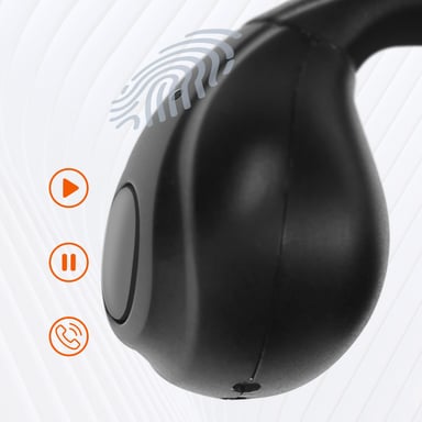 Écouteurs Bluetooth Conduction Aérienne Sans Fil Design Clip On Micro Noir