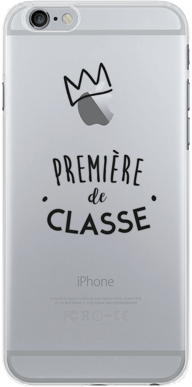 Coque semi-rigide transparente Première de la classe pour iPhone 6/6S/7/8