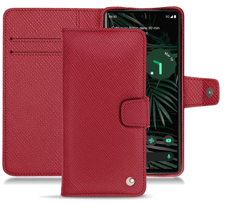 Housse cuir Google Pixel 6 Pro - Rabat horizontal portefeuilleRouge