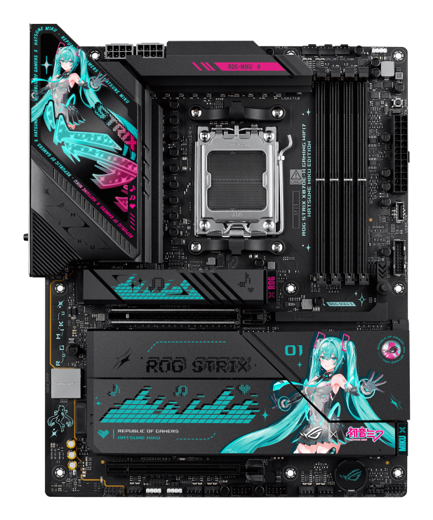 ASUS ROG STRIX X870E H GAMING WIFI7 HATSUNE MIKU EDITION - vue 7
