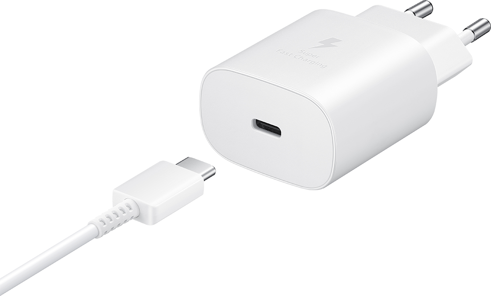 Chargeur maison 25W Power Delivery + Câble USB C/USB C Blanc Samsung
