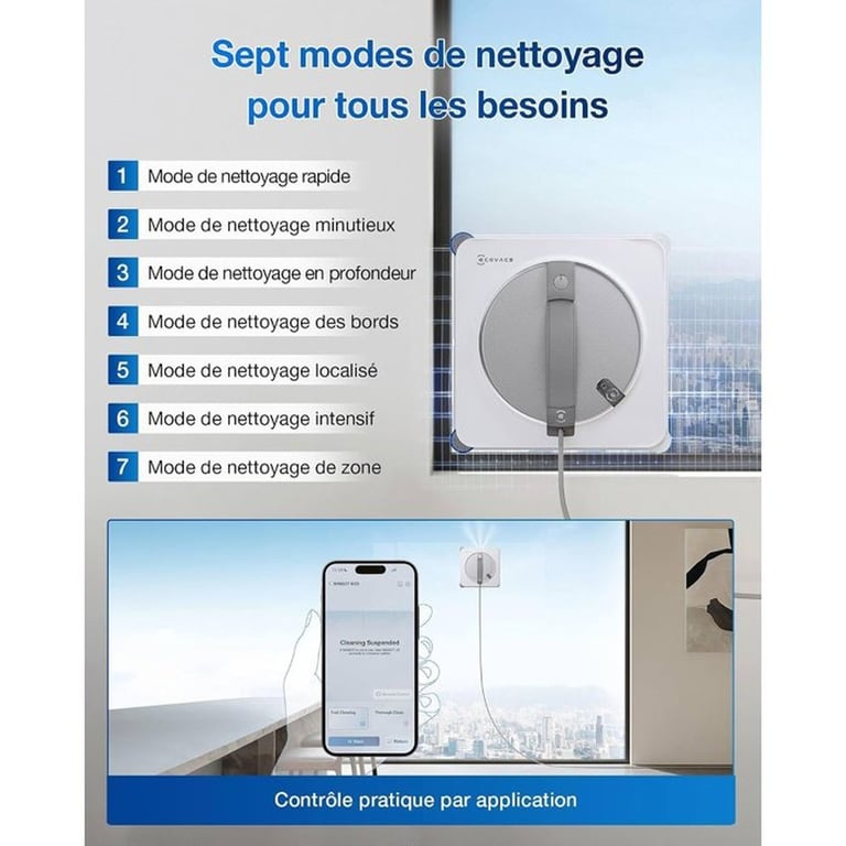 Ecovacs Robot Lave-vitres Winbot W2S Blanc - vue 5