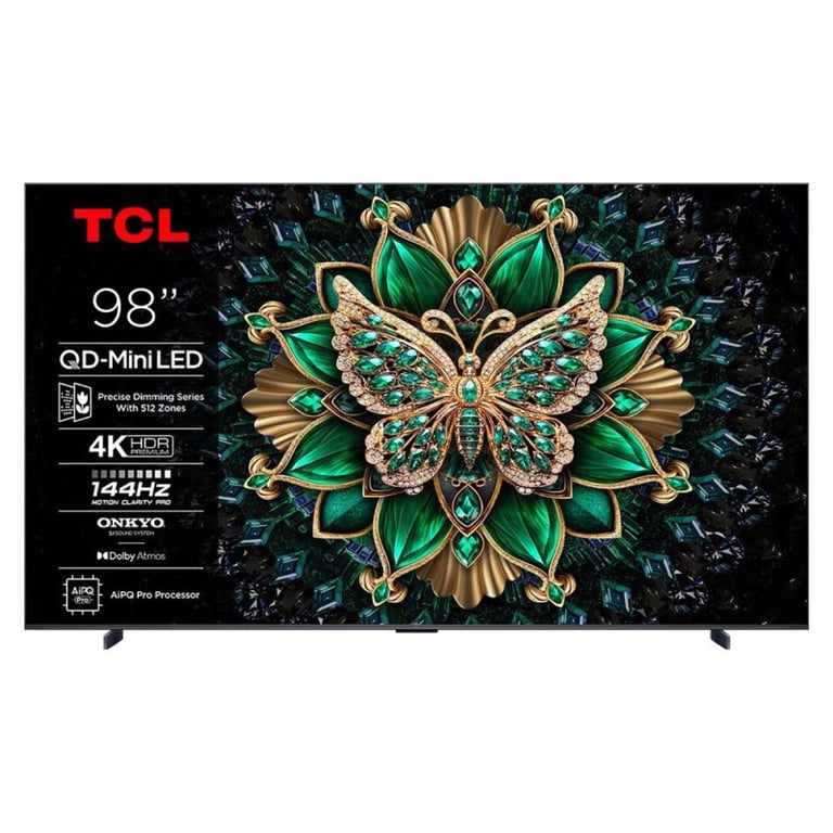 TV QD Mini LED Tcl 98C69K 249 cm 4K UHD 2025 Aluminium brossé - vue 4