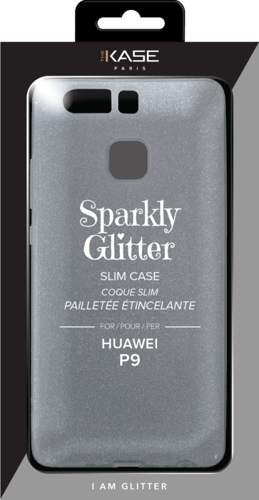 Coque slim pailletée étincelante pour Huawei P9, Argent