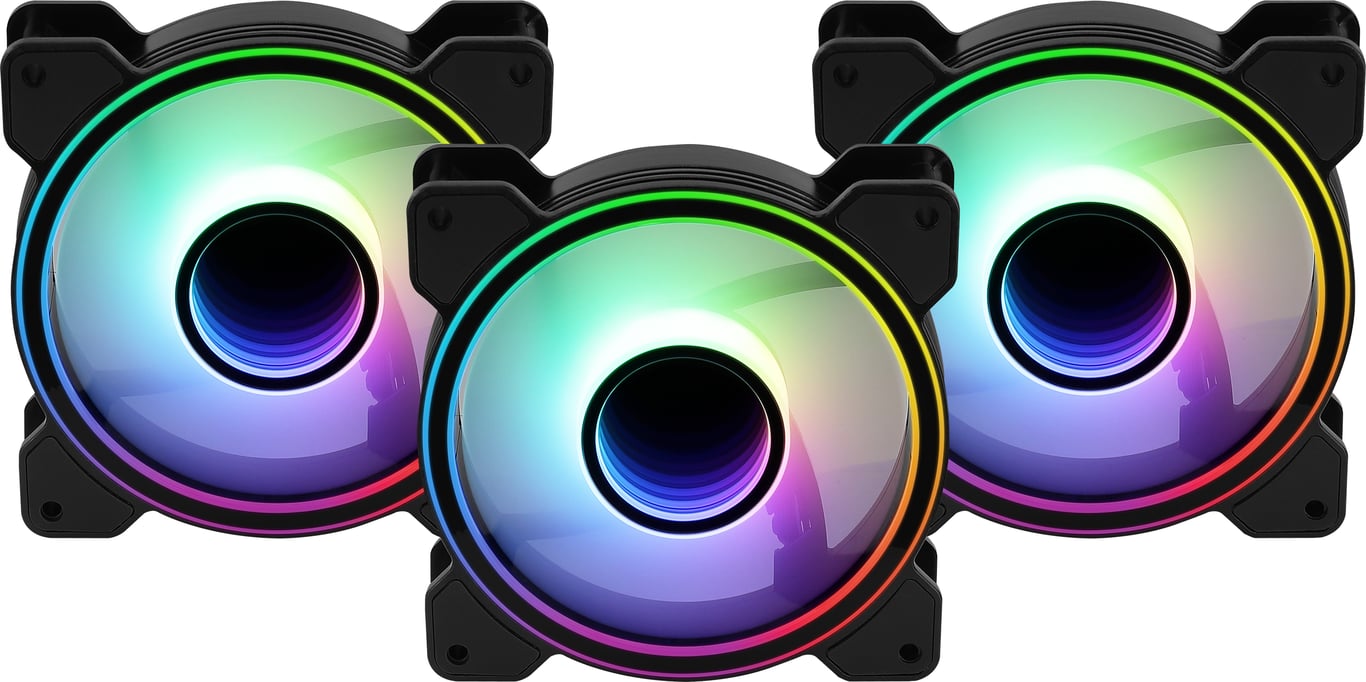 AEROCOOL Mirage 12 Pro ARGB Pack de 3 Ventilateur 120mm A RGB pour boitier Neuf - vue 2